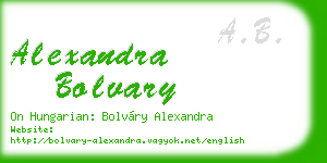 alexandra bolvary business card